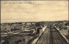 Forest Hills Ny Birdseye View Of Austin St Lirr Forest Hills Station Facing East Michael Perlman Postcard Collection Foreground Tudor Commercial Building Forest Hills Forest Hills Gardens Garden History
