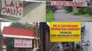 A lockdown is a restriction policy for people or community to stay where they are, usually due to specific risks to themselves or to others if they can move and interact freely. Viral Tulisan Kocak Di Papan Peringatan Perkampungan Harusnya Lockdown Malah Jadi Download Tribun Jabar