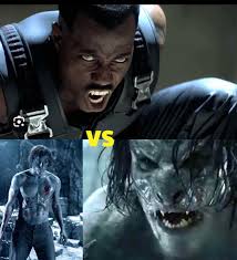 Blade vs underworld character in cemetery battle