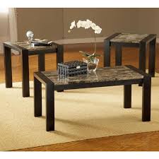 3 Pack Faux Marble Table Set In Black Nebraska Furniture Mart Coffee Table Living Room Table Sets 3 Piece Coffee Table Set