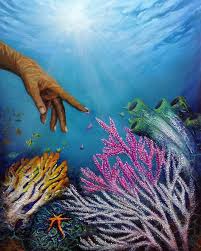 Coral are animals l gouache painting, illustration l art print l coral reef, ocean, sharks, fish illustration, painting yumiincolor. Sri Lanka Noc Present Coral Reef Painting To Ioc President Bach