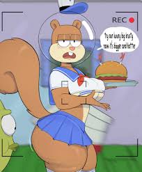 333984 - suggestive, artist:usnarbit, sandy cheeks (spongebob), fish, gray  squirrel, mammal, rodent, sciurid, squirrel, anthro, nickelodeon, spongebob  squarepants (series), 2024, background character, big breasts, big butt,  bikini, bikini top, blurred ...