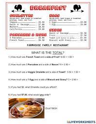Free interactive exercises to practice online or download as pdf to print. Menu Math Example Worksheet