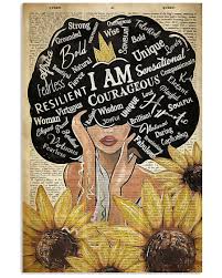 I Am Courageous Strong Unique Woman Poster Wall Art Cool Poster Home Decor No Frame Teehin Com Poster Wall Art Black Art Painting Cool Posters