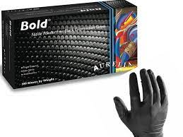 Γάντια μιας χρήσης Νιτριλίου χωρίς πούδρα σε χρώμα Μαύρο Aurelia Bold  100τεμ - afoipalasi.gr