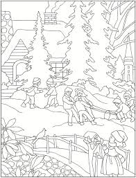 By best coloring pagesjuly 8th 2013. January Winter Scene Coloring Page Coloring Pages Winter Coloring Pages Christmas Coloring Pages