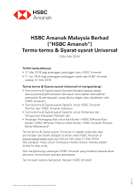 Anda boleh menghantar salinan dokumen ini melalui emel ke alamat email protected atau memuat naik ke myalpari dalam ruangan akaun saya — muat naik dokumen. Https Www Hsbcamanah Com My Content Dam Hsbc Hbms Documents Malay Universal Bank 2019mei Terma Terma And Syarat Syarat Pdf