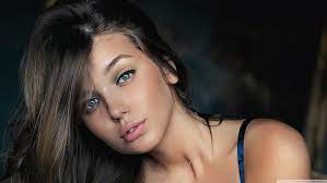 But hers are more fascinating than the fact that they are not brown. Hd Wallpaper Woman S Face Dark Hair Blue Eyes Women Brunette Daria Konovalova Wallpaper Flare