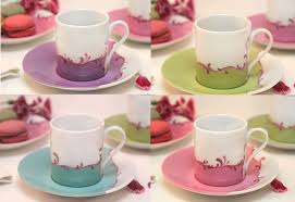 4 Tasses Couleur Printemps Decoration Tasse Tasses A Cafe Peintes Peinture Sur Ceramique