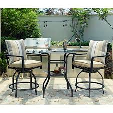 Complete your indoor or backyard furniture set with our stylish and versatile bar table set. Buy Lokatse Home 3 Piece Bistro Table Set Outdoor Bar Height Outdoor Swivel Bar Sets With 2 Patio Bar Chairs And 1 Glass Top Patio Table Online In Kuwait B08294shyx