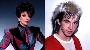 Ist im radio und wir werfen eine party! Beruhmte Personen In Den 80er Jahren Schulterpolster Mit Print Und Einem Riesigen Band Weissblonde Und Schw 80er Kleidung 80er Mode Manner Party Outfit Manner
