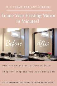 Just 2 easy steps to make a corner. Frame My Mirror Diy Mirror Frame Kits Diy Bathroom Decor Mirror Frame Kits Bathroom Decor