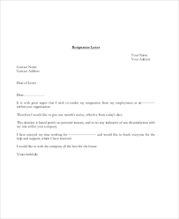 Resignation letter sample 1 month notice singapore. Free 6 Sample Company Resignation Letter Templates In Pdf Ms Word