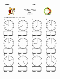 Time Worksheets For Kindergarten For Download Math Worksheet For Time Worksheets Clock Worksheets Kindergarten Telling Time