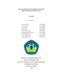 Contoh desain penelitian kuasi eksperimen docx. Pdf Makalah Desain Penelitian Mixed Method Metodologi Penelitian