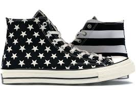 Black flag is an american punk rock band formed in 1976 in hermosa beach, california.initially called panic, the band was established by greg ginn, the guitarist, primary songwriter, and sole continuous member through multiple personnel changes in the band. Converse Chuck 70 Archive Restructured Hi American Flag Black White 166425c