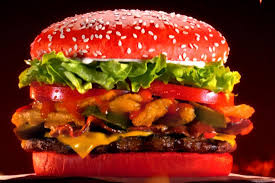 Burger King S Fiery New Whopper Comes On A Red Hot Bun Red Burger Burger Food