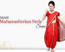 Image of Maharashtrian saree drape style