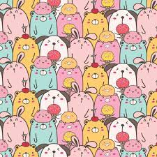 A collection of the top 51 cute pattern desktop wallpapers and backgrounds available for download for free. Cute Animal Vector Pattern Background Fun Doodle Handmade Vector Illustration 627975 Vector Art At Vecteezy