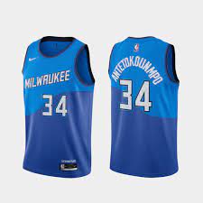 Older kids' nike nba jersey. Giannis Antetokounmpo 34 Bucks 2020 21 City Edition New Uniform Jersey Navy