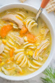 Stir some cooked noodles into the soup; Creamy Chicken Noodle Soup Recipe Natashaskitchen Com