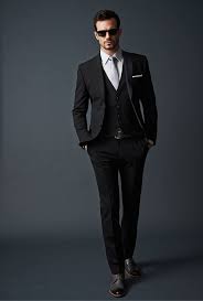 Mens All Black 3 Piece Suit Street Style Tendance Mens 3 Piece Black Suit Black Suit Men Mens Fashion Dressy Black Three Piece Suit