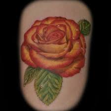 Yellow And Red Rose Tattoo Realistic Yellow Flower Tattoos Yellow Rose Tattoos Coloured Rose Tattoo