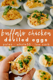 Buffalo Chicken Deviled Eggs Mad About Food Recipe Deviled Eggs Recipe Recipes Paleo Snacks