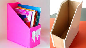 Diy Magazine Holder Cardboard Storage File Organizer Waste Material Diy Magazine Holder Diy Books Organizer Cardboard Storage