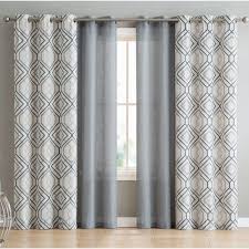 Minchinhampton Geometric Semi Sheer Grommet Curtain Panels Living Room Decor Curtains Home Curtains Grommet Curtains