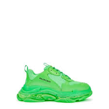 Black And Lime Green Shoes Mens Balenciaga Triple S Clear Sole Trainer Sneaker In Green Modesens Neon Shoes Green Shoes Neon Sneakers