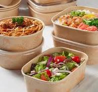 Forest Collection / 32 oz PLA-Lined Rectangular Bamboo Bowl / Compostable,  Qty 50 Containers