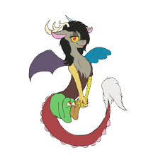 238678 - artist:scottfraser, derpibooru import, discord, eris, floating,  lipstick, nail polish, rule 63, safe, smiling, solo, wings - Twibooru
