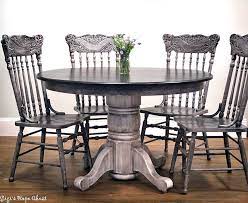 Black And White Table Transformation Oak Dining Room Painted Kitchen Tables Furniture Makeover