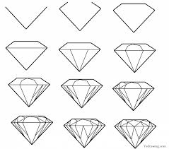 How To Draw A Simple Diamond Gemstone Pattern Easy Free Step By Step Your Background Blog Easy Drawings Drawing Tutorial Easy Diamond Drawing