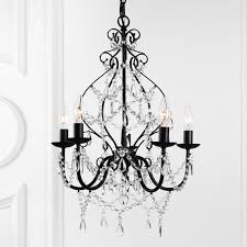 Black Metal And Crystal Chandelier Tiana 5 Light 17 Crystal Metal Led Chandelier Black Led Chandelier Metal Chandelier Black Chandelier