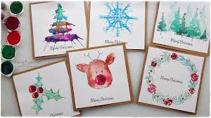 Dip a stiff bristle brush in water and flick brush against card to spritz stars onto sky. 6 New Watercolor Christmas Card Ideas For Beginners Maremi S Small Art Youtube