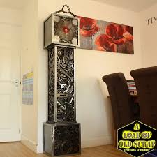 I Created This Scrap Metal Grandfather Clock Scrap Metal Scrap Metal Art Metal Art Diy