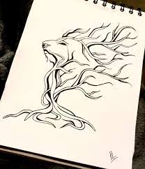 Lion Tree Pen Pencil Drawings Draw Sketch Sketchbook Paint Painting Sketch Book Drawing S Art
