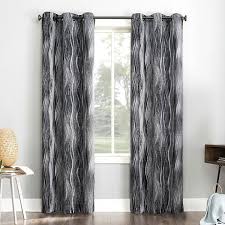 Grommet drapes allow you to showcase beautiful fabric, hardware or a view without formality or fuss. Sun Zero Deklyn Ogee Stripe Print Theater Grade Extreme 100 Blackout Grommet Curtain Panel