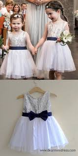 Flower Girl Dress Navy Sash Silver And White Flower Girls Etsy In 2020 Flower Girl Dresses Flower Girl Dresses Navy White Flower Girl Dresses