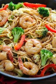 20 Minute Shrimp And Broccoli Lo Mein Baker By Nature Recipe Healthy Recipes Shrimp And Broccoli Asian Recipes
