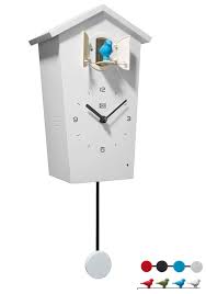 Kookoo Birdhouse White Modern Cuckoo Clock Bei Berlin Deluxe Monochrome chalet style cuckoo wall clock. kookoo