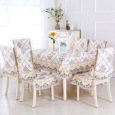 5 7 Piece Luxury Table Cloth Set Lace Tablecloth Chair Cover For Dining Room Table Cov Dining Room Chair Slipcovers Dining Table Cloth Dining Room Chair Covers