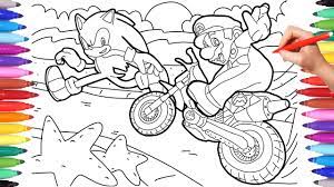 Free sonic coloring pages online for download clip art on clipart library printable to print adults and. Sonic Hedgehog Vs Super Mario Race Coloring Pages Sonic Coloring For Kids Mario Coloring For Kids Youtube