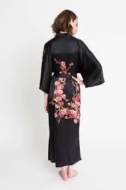 Handpainted Cherry Blossom Kimono Robe Kimono Kimono Online Silk Kimono