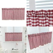 check plaid gingham window curtain
