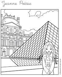 coloriage jeanne poesie de devant le louvre paris lion