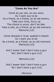 Nirvana Come As You Are Lyrics Nirvana Lyrics Music Lyrics Nirvana Lyrics