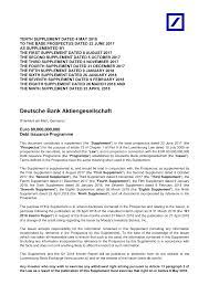 The deutsche bundesbank is the central bank of the federal republic of germany. Https Www Db Com Ir De Download Db Dip 2017 10th Supplement 04 May 2018 Pdf